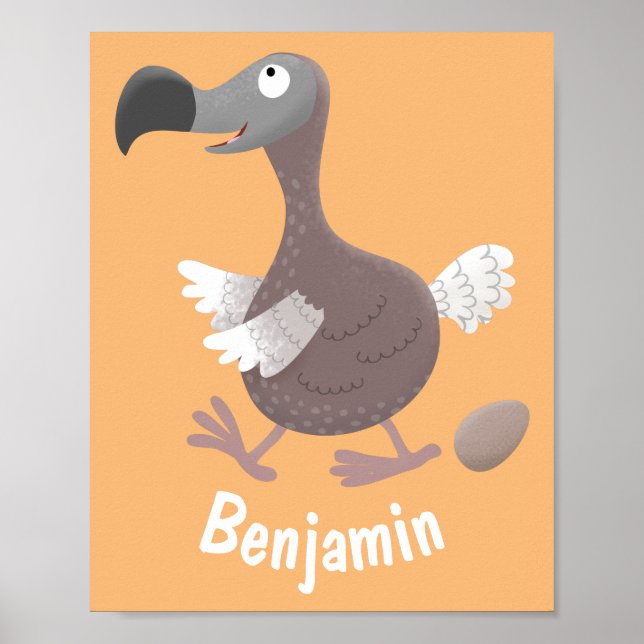 Póster Ilustracion personalizado de pájaro dodo gracioso (Frente)