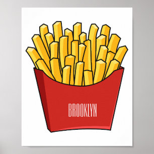 Póster Ilustracion personalizado de patatas fritas