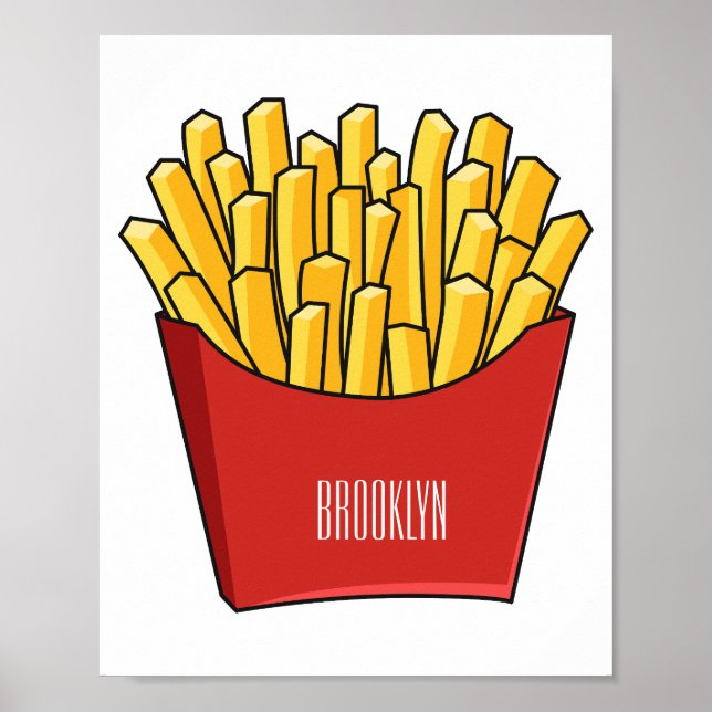 Póster Ilustracion personalizado de patatas fritas (Frente)