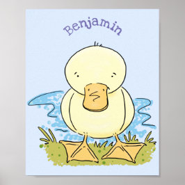 Póster Ilustracion personalizado de pato amarillo