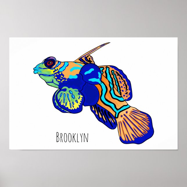 Póster Ilustracion personalizado de peces mandarínicos (Frente)