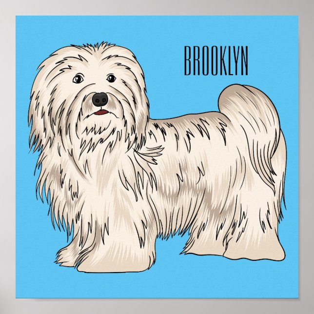 Póster Ilustracion personalizado de perro de La Habana (Frente)