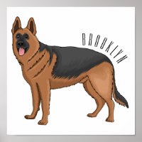 Ilustracion personalizado de perro pastor alemán