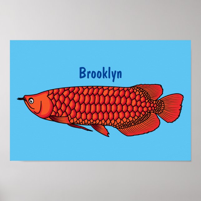 Póster Ilustracion personalizado de pescado de Arowana Ro (Frente)
