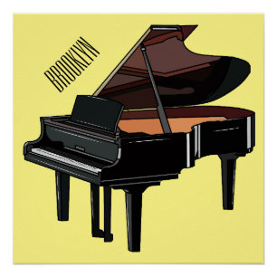 Póster Ilustracion personalizado de piano
