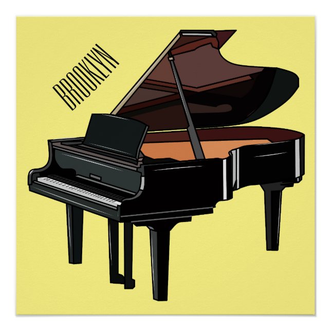 Póster Ilustracion personalizado de piano (Anverso)