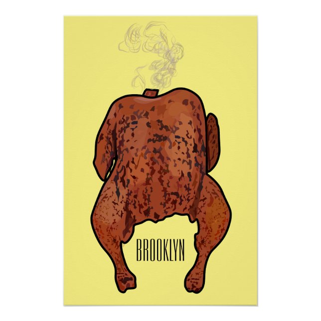 Póster Ilustracion personalizado de pollo asado (Anverso)