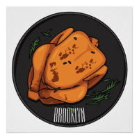 Ilustracion personalizado de pollo asado