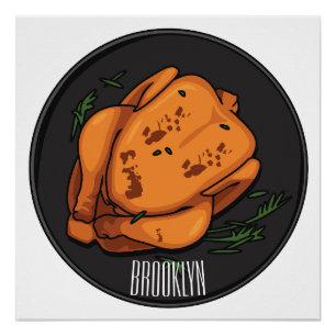 Póster Ilustracion personalizado de pollo asado