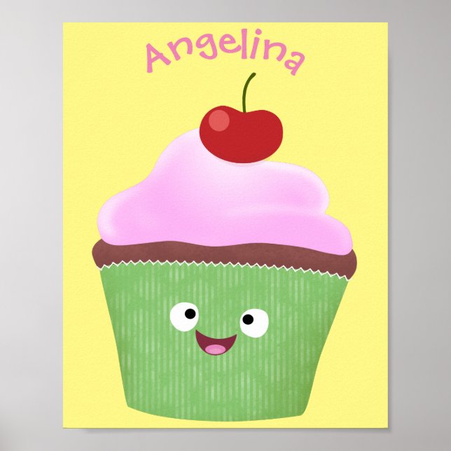 Póster Ilustracion personalizado de quequitos alegres (Frente)
