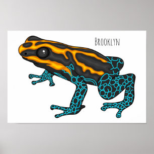 Póster Ilustracion personalizado de rana darda venenosa