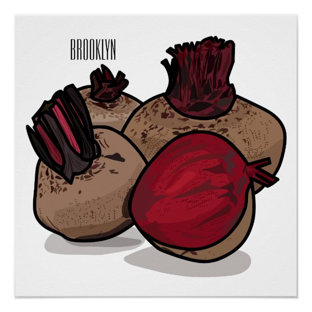 Póster Ilustracion personalizado de remolacha (Anverso)