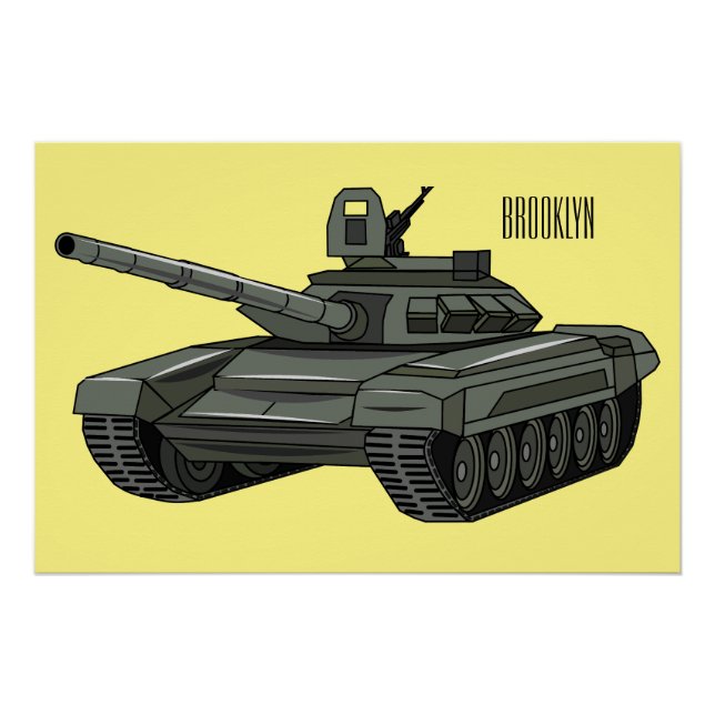 Póster Ilustracion personalizado de tanques (Anverso)