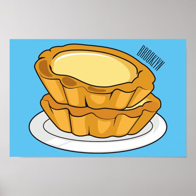 Póster Ilustracion personalizado de tarta de huevo (Frente)