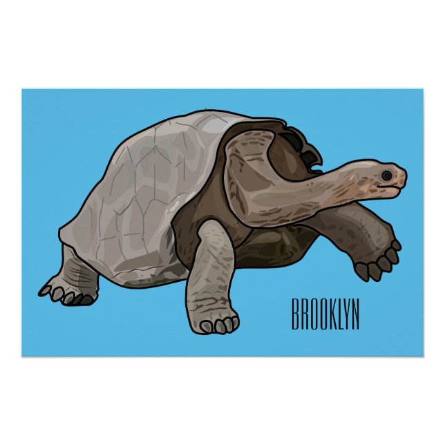 Póster Ilustracion personalizado de tortugas de Galápagos (Anverso)
