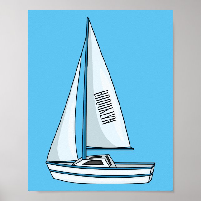 Póster Ilustracion personalizado de velero (Frente)