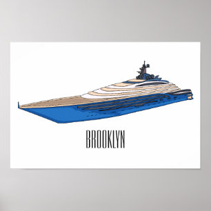 Póster Ilustracion personalizado de yates