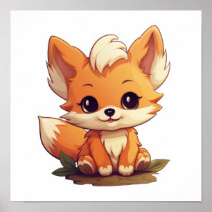 Póster ilustracion personalizado fox