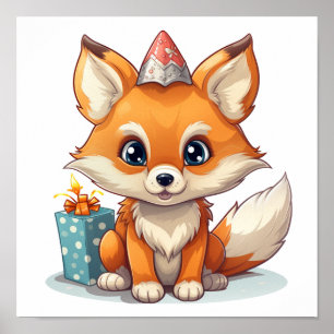 Póster ilustracion personalizado fox
