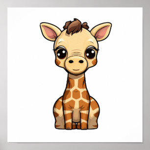 Póster ilustracion personalizado giraffe