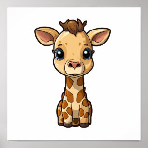 Póster ilustracion personalizado giraffe