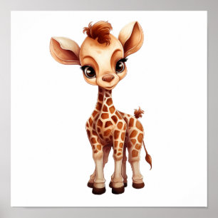 Póster ilustracion personalizado giraffe