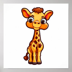 Póster ilustracion personalizado giraffe