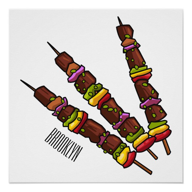 Póster Ilustracion personalizado kebab o kabob (Anverso)