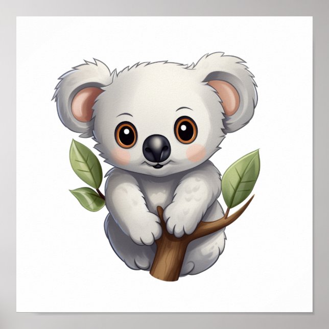 Póster ilustracion personalizado koala (Frente)