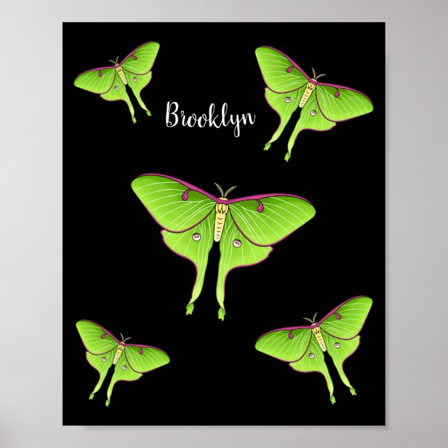 Póster Ilustracion personalizado Luna Moth (Frente)