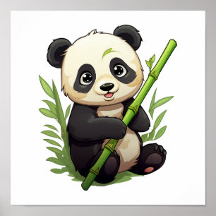 Póster ilustracion personalizado panda