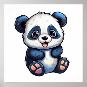 Póster ilustracion personalizado panda