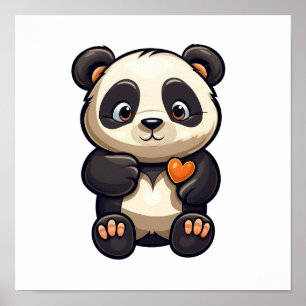Póster ilustracion personalizado panda
