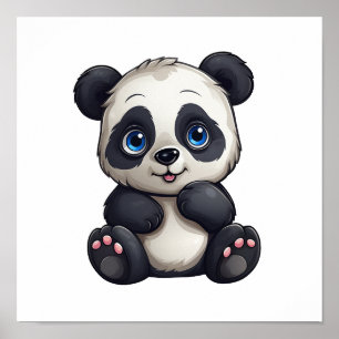 Póster ilustracion personalizado panda