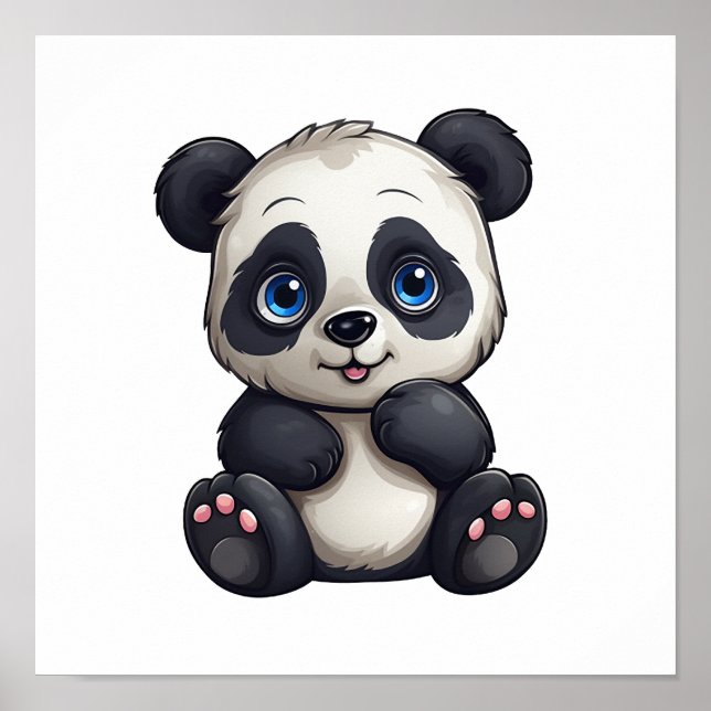 Póster ilustracion personalizado panda (Frente)