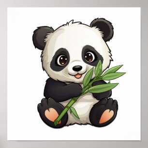 Póster ilustracion personalizado panda