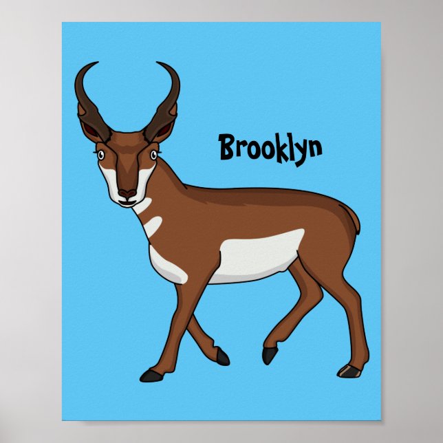 Póster Ilustracion personalizado Pronghorn (Frente)