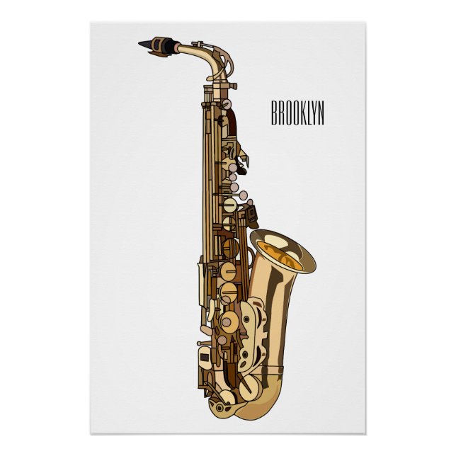 Póster Ilustracion personalizado saxofón (Anverso)