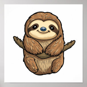 Póster ilustracion personalizado sloth