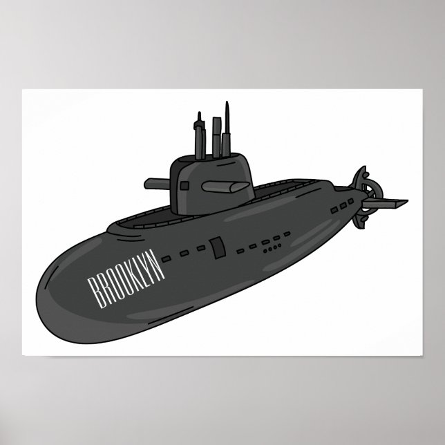 Póster Ilustracion personalizado submarino (Frente)