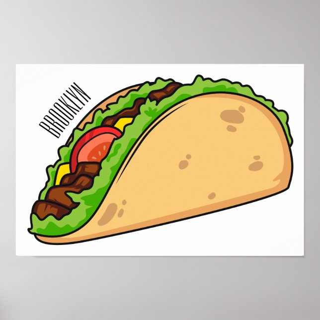 Póster Ilustracion personalizado Taco (Frente)