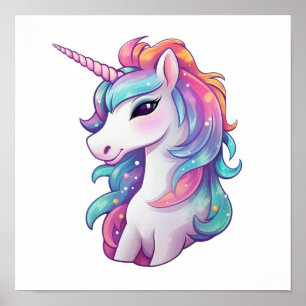 Póster ilustracion personalizado unicornio