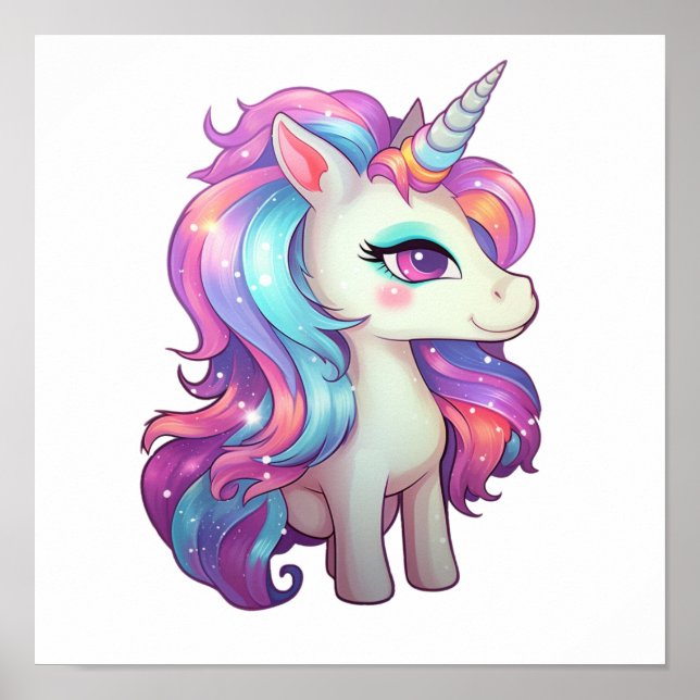 Póster ilustracion personalizado unicornio (Frente)