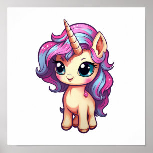 Póster ilustracion personalizado unicornio