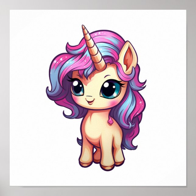 Póster ilustracion personalizado unicornio (Frente)
