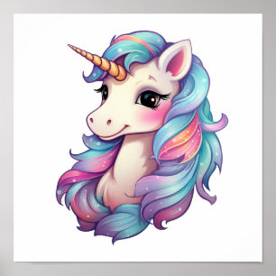 Póster ilustracion personalizado unicornio