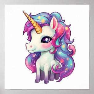 Póster ilustracion personalizado unicornio