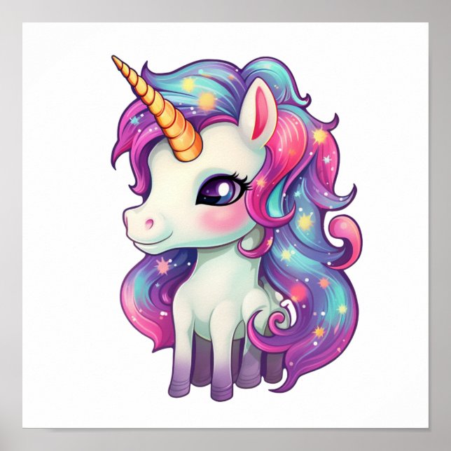 Póster ilustracion personalizado unicornio (Frente)