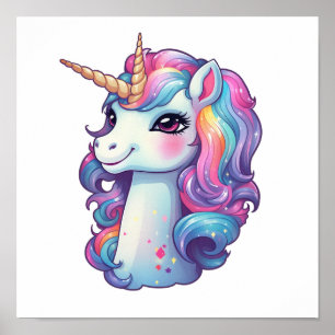 Póster ilustracion personalizado unicornio