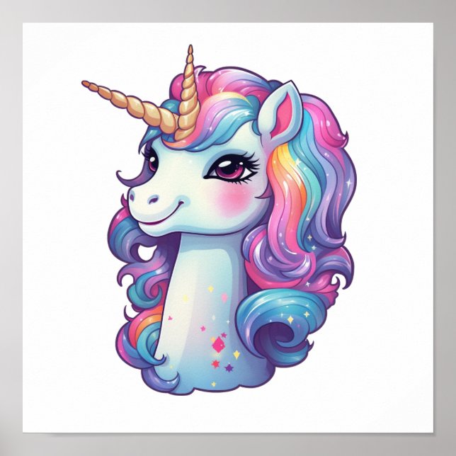 Póster ilustracion personalizado unicornio (Frente)